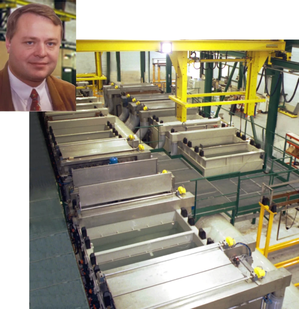 Historical Electroless Nickel Plating Line in Lille. This facility has witnessed numerous achievements in the field of high phosphorus electroless nickel plating. While our technology has evolved, this line has been the foundation of our expertise, contributing to our journey in the surface treatment industry.